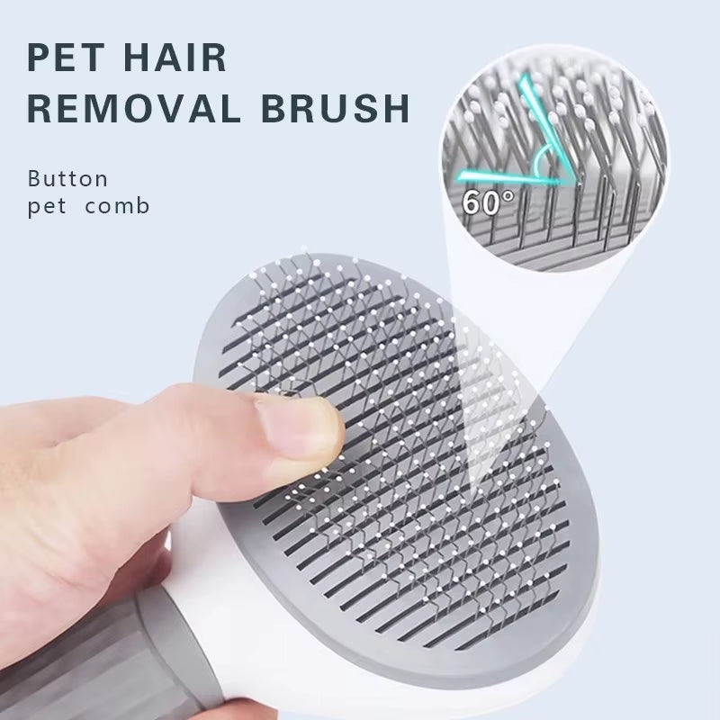 Self-Cleaning Pet Grooming Brush and Dematting Comb for Dogs and Cats