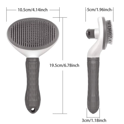Self-Cleaning Pet Grooming Brush and Dematting Comb for Dogs and Cats