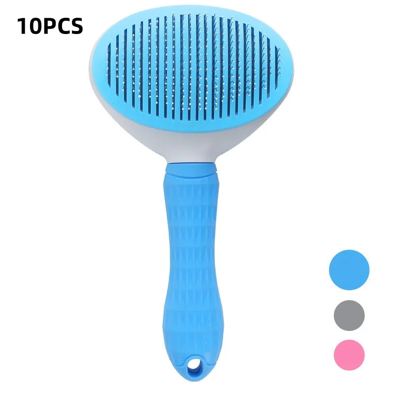 Self-Cleaning Pet Grooming Brush and Dematting Comb for Dogs and Cats