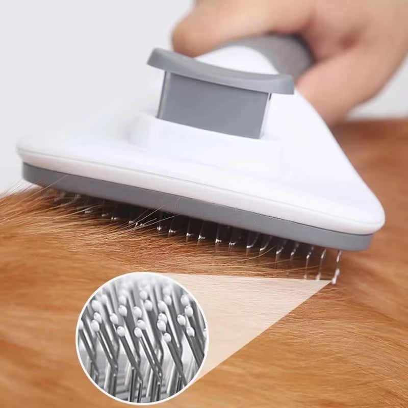 Self-Cleaning Pet Grooming Brush and Dematting Comb for Dogs and Cats