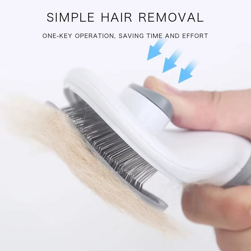 Self-Cleaning Pet Grooming Brush and Dematting Comb for Dogs and Cats