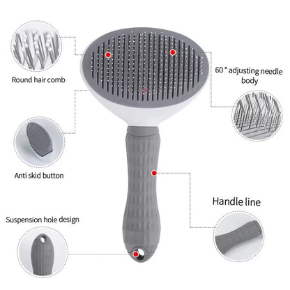 Self-Cleaning Pet Grooming Brush and Dematting Comb for Dogs and Cats